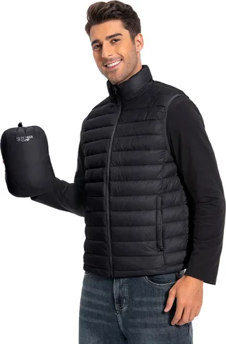 Vista 8 de Pioneer Camp Chaleco acolchado ligero para hombre, plegable, repelente al agua, cálido, acolchado, sin mangas, para el trabajo, casual, viajes