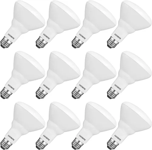 Vista 7 de LUXRITE Paquete de 6 bombillas LED BR30, equivalente a 65W, blanco cálido 2700K, regulables, 650 lúmenes, focos LED, 8.5W, Energy Star, base mediana