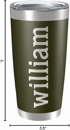 Vista 10 de Vasos personalizados, vaso de acero inoxidable de 20 onzas con tapa 13 diseños diferentes Tazas personalizadas de doble pared aisladas para café