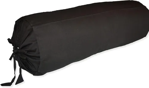 Vista 3 de Funda extraíble para almohada de algodón Saffron (Negro, 15 cm x 40 cm (6" x 16"))
