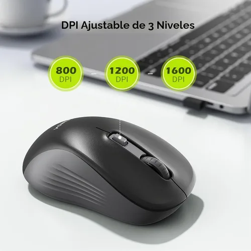 Vista 4 de seenda Ratón inalámbrico Bluetooth, Bluetooth y modo dual USB de 2.4G, clics silenciosos, seguimiento suave de 1600 DPI, diseño ergonómico, duración