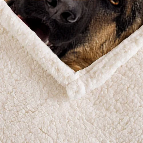 Vista 4 de AILONEN Manta de perro para niños y adultos, manta con patrón de perro pastor alemán, regalo para los amantes de los perros pastor alemán, manta