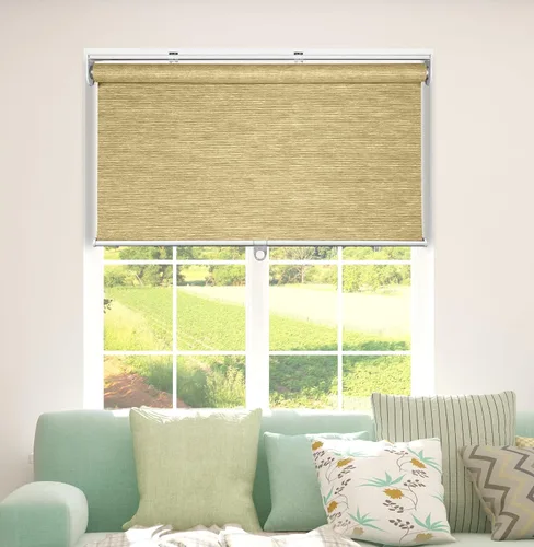 Vista 2 de ARLO BLINDS Persiana enrollable de tela de tejido natural, transparente, filtro de luz, inalámbrica, 22 pulgadas de ancho x 60 pulgadas de alto