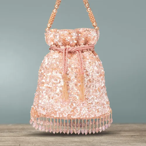 Vista 5 de Aheli Potli - Bolso de noche hecho a mano para mujer, elegante bolso de pulsera de moda nupcial para niñas