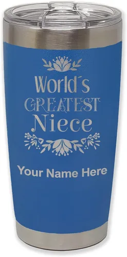 Vista 28 de LaserGram Vaso aislado al vacío de 20 onzas, con grabado personalizado incluido (negro)
