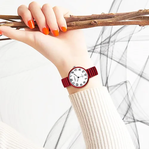 Vista 6 de Blekon Colecciones Nuevo reloj de moda PC21J con banda elástica de cara súper grande movimiento japonés PC21J