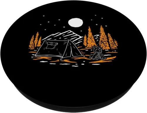 Vista 2 de Camping Camper Camp Outdoor Lover Wanderlust Nature PopSockets PopSockets intercambiables PopGrip