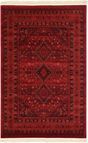 Vista 26 de Unique Loom Tekke Collection - Alfombra de área Sheibani (2' 2" x 3' 1", rectangular, rojo/negro)
