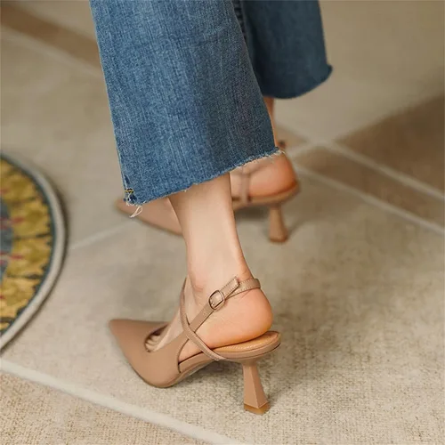 Vista 7 de Zapatos de vestir con tacón bajo y puntiagudo cerrado para mujer