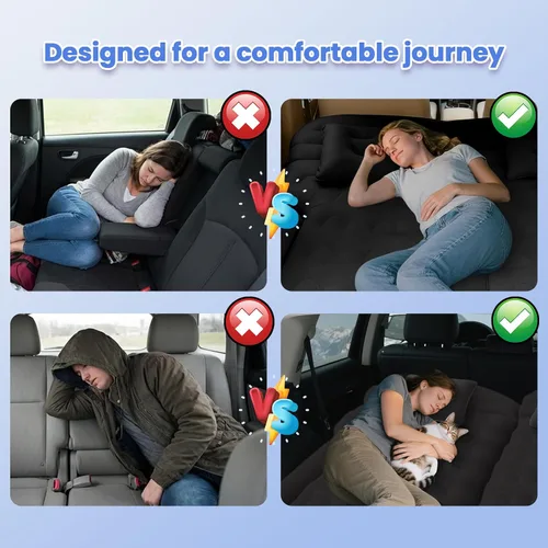 Vista 4 de Colchón de aire de coche - Colchón inflable SUV para maletero de asiento Negro