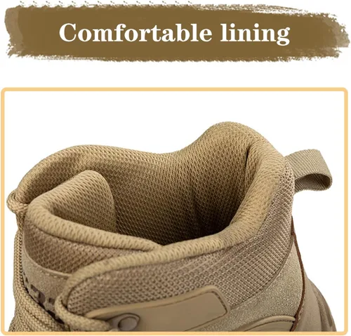 Vista 5 de Kervaky Botas tácticas militares para hombre, botas de trabajo, botas de desierto, botas duraderas, botas de senderismo, botas de combate, botas