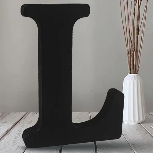 Vista 19 de AOCEAN Letras de madera negra de 10 pulgadas, letras de madera sin terminar para Halloween, letras decorativas de pie, rebanadas, decoración