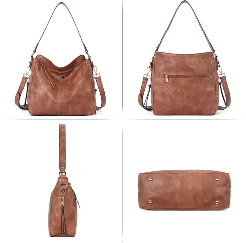 Vista 7 de CLUCI Bolsos de mano para mujer de cuero vegano, bolso bandolera grande de moda, bolso al hombro, el mejor regalo para ella