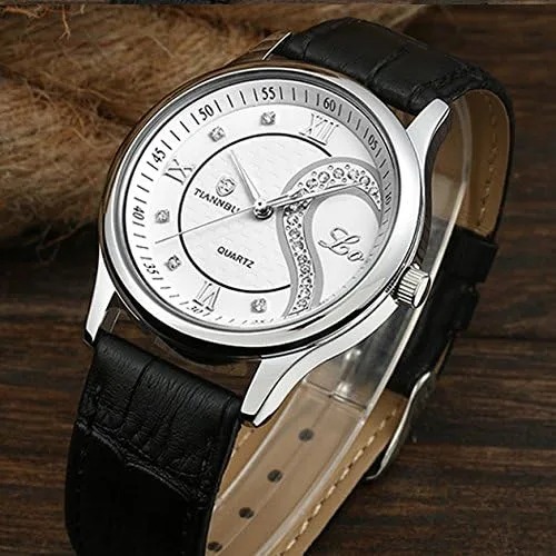 Vista 5 de DREAMING Q&P Relojes de pulsera de cuero ultrafinos para él y para ella