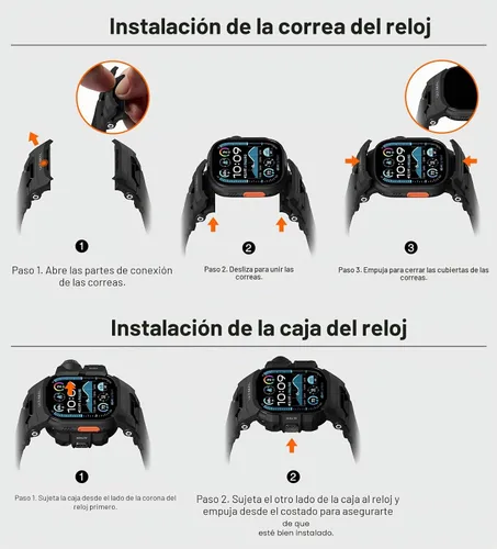 Vista 9 de ULTIMAL Funda resistente con correa para Apple Watch de 1.732 pulgadas, compatible con Apple Watch Ultra 4/3/2/1, grado militar, a prueba de golpes