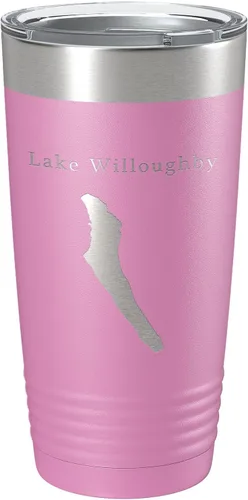 Vista 18 de Lake Willoughby Map Tumbler Travel Mug Insulated Laser Engraved Coffee Cup Vermont 20 oz Black