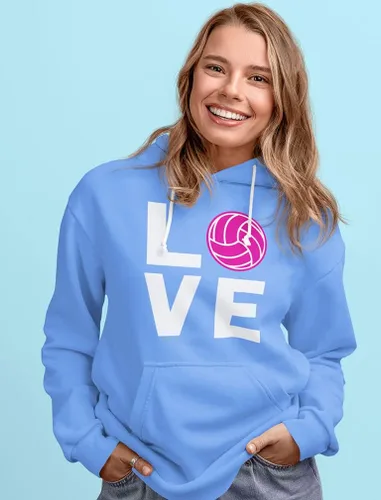 Vista 2 de Tstars Sudaderas con capucha para adolescentes y mujeres con diseño de voleibol