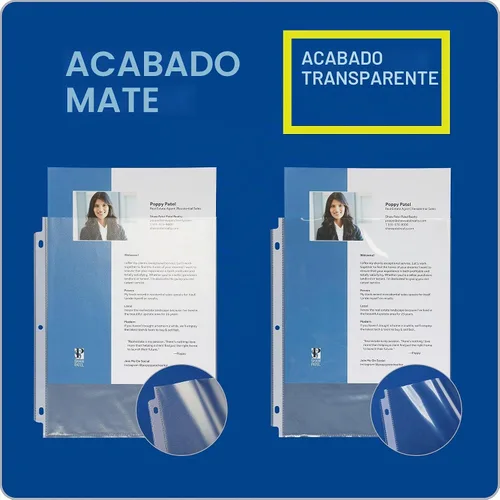 Vista 2 de Oxford Protectores de hojas, paquete de 100 unidades, tamaño carta