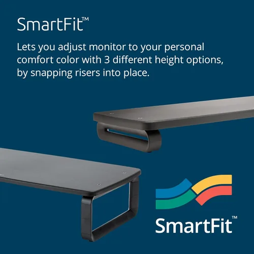 Vista 2 de Kensington SmartFit - Soporte extra ancho para monitor, altura ajustable, diseño ergonómico (K52797WW), color negro
