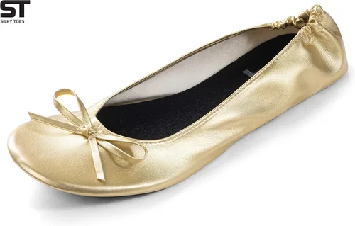 Vista 2 de Zapatos planos tipo ballet para mujer, plegables, enrrollables y portátiles para viaje.