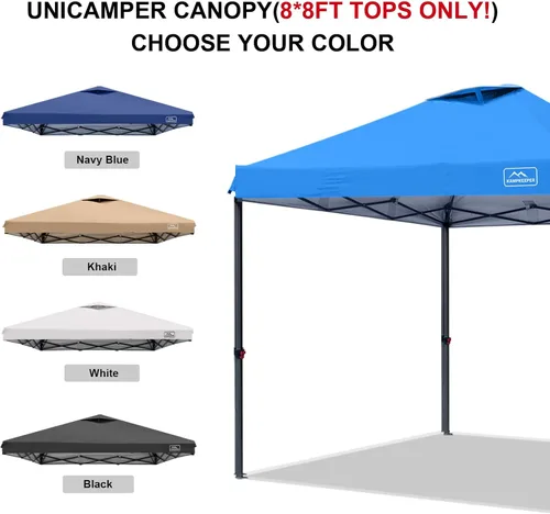 Vista 37 de KAMPKEEPER Cubierta de Repuesto Superior para Carpa Toldo Emergente con Ventilación de Aire y Correa Elástica Ajustable, Poliéster Resistente a Azul