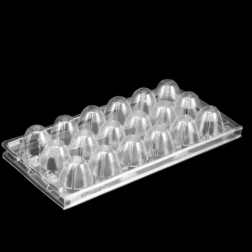 Vista 4 de JAPCHET Paquete de 100 cajas apilables de plástico para huevos, reutilizables, a granel, 18 rejillas, contenedor de huevos de codorniz
