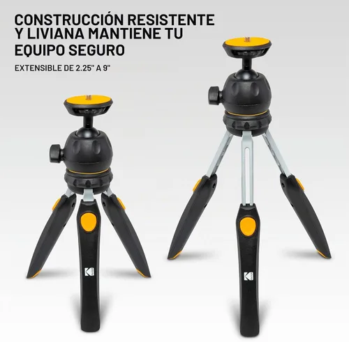 Vista 2 de Kodak PhotoGear - Mini trípode para teléfono, control remoto Bluetooth, mesa