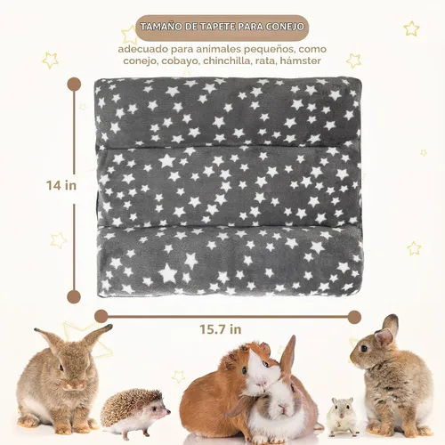 Vista 2 de Cama de conejo, accesorios de jaula de cama cóncava suave para animales pequeños