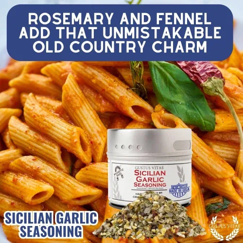 Vista 3 de Condimento de ajo siciliano Todo natural Sin OMG 1.8 oz (51 g) Mezcla de especias gourmet Lote pequeño Masaje artesanal Paquete