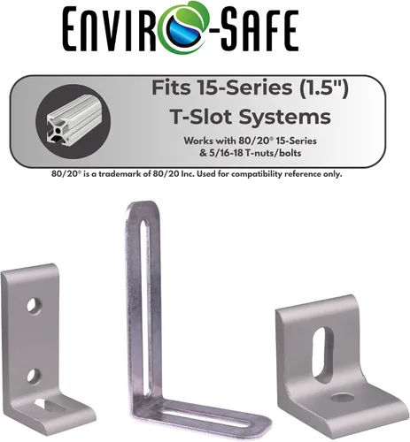 Vista 2 de Ranura en T Acero inoxidable (Plata) Soporte L #3462 Pomo NO Incluido 5 1/4" x 3 1/4