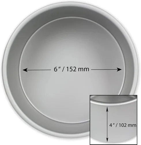 Vista 2 de PME Bandeja redonda de aluminio profesional para hornear de 6 x 4 pulgadas