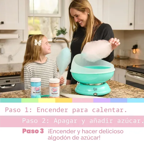 Vista 3 de Cotton Candy Express CC1000-S Máquina de Algodón de Azúcar, con 5 Frascos de 11 oz. de Cereza, Uva, Frambuesa Azul, Naranja, Azúcar de Algodón