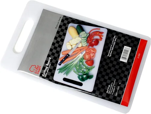 Vista 2 de Chef Craft Tabla de cortar básica de plástico sólido, 13 x 8 pulgadas, color blanco