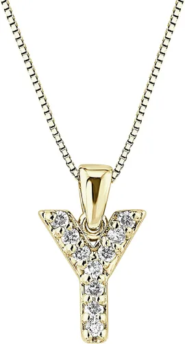 Vista 88 de Collar colgante con letra inicial de diamantes en oro amarillo de 14k (1/10 quilates) 18 pulgadas