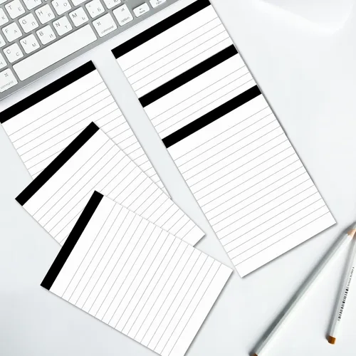 Vista 6 de 6 blocs de notas perforados con rayas universitarias, bloc de notas de escritura de 4 x 6 pulgadas para planificación diaria, bloc de notas pequeños