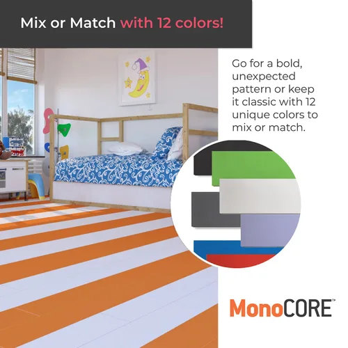 Vista 7 de Lucida Surfaces Azulejos de vinilo de lujo Pisos entrelazados para instalación de bricolaje Tablones de aspecto de color sólido Creamsicle