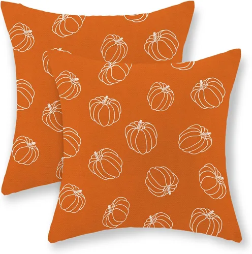 Vista 59 de Juego de 2 fundas de almohada de Halloween de 16 x 16 pulgadas, fundas de almohada de murciélagos negros y crema, fundas de cojín decorativas