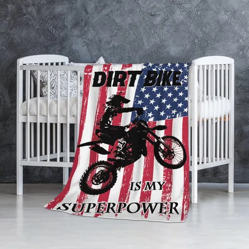 Vista 22 de Manta de forro polar suave para regalo de motocicletas de motocross, manta acogedora de franela, aire acondicionado, 50x40 pulgadas para niños