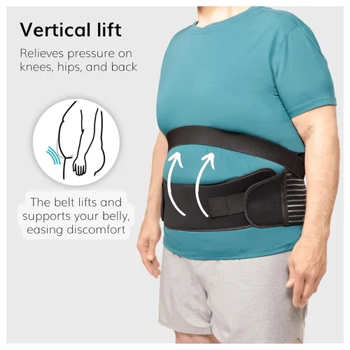 Vista 3 de BraceAbility Cinturón de Obesidad Soporte para Estómago - Banda de Soporte para Vientre de Talla Grande para Hombres y Mujeres Faja para Alivio