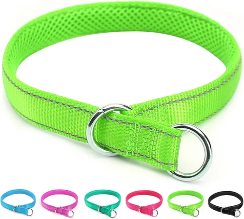 Vista 10 de Collar reflectante para perro, collar de perro con lazo para perros de 20 a 38 libras, collares de nailon con acolchado suave para entrenamiento