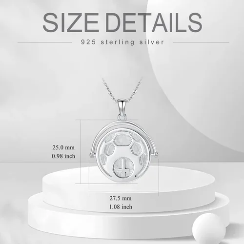 Vista 5 de PELOVNY Regalos para artistas para mujer, plata de ley 925, paleta de chakras, collar de bailefútbol, joyería de arte, regalos deportivos