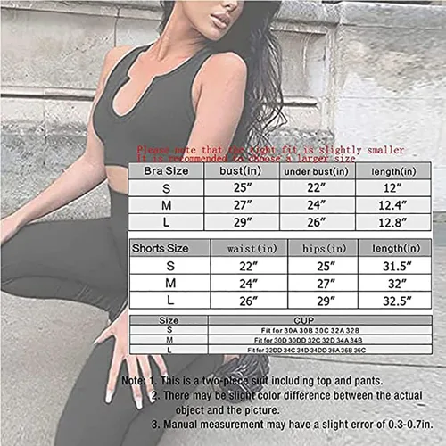 Vista 5 de TWFRHC - Conjuntos de entrenamiento para mujer con tirantes acanalados, 2 piezas, sin costuras, cintura alta, para gimnasio, pantalones cortos