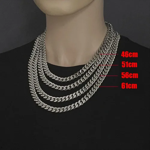 Vista 5 de Collar para hombre, cadena cubana, cadenas de acero inoxidable para hombres y mujeres, joyería gruesa Miami Hip Hop Big Gargantilla de 911130.591in