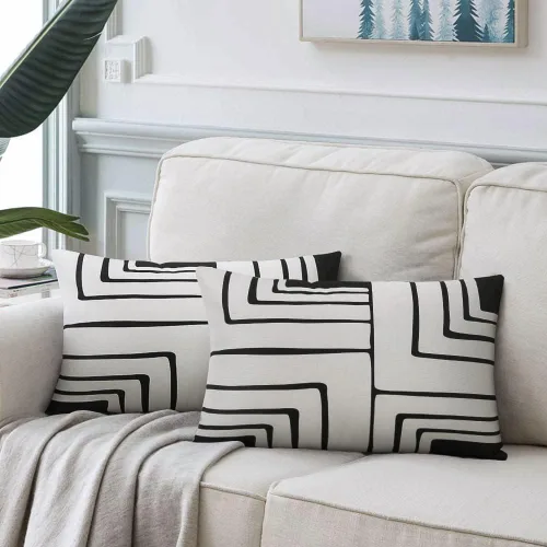 Vista 9 de Pyonic Fundas de Almohadas Decorativas Juego de 2 Almohadas para Sofá Estilo Granja Fundas de Almohadas 18x18 para Sofá Sillón Dormitorio Decoración