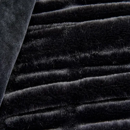 Vista 7 de Great Bay Home Manta mullida de piel sintética fruncida, color negro, ultra suave, reversible, manta gruesa para silla, sofá o cama, manta cálida