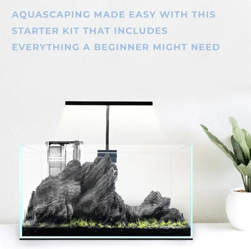 Vista 6 de Aqua Worx Kit de inicio de nano acuario - Kit de tanque de peces de acuario pequeño - Kits de inicio de acuario con tanque de 3.17 galones