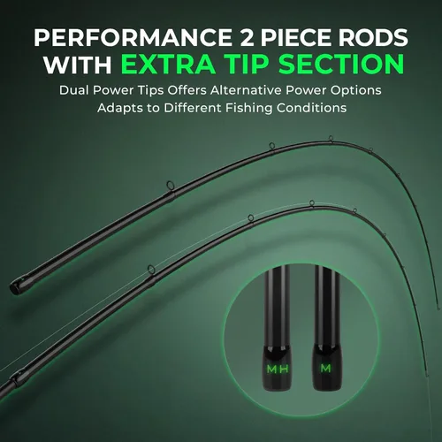 Vista 5 de KastKing Zephyr Dual Tip Fishing Rod, Lightweight KastFlex IM6 Graphite Spinning & Casting Rod with Zirconium Oxide Ring Guides, Hook Keeper, EVA