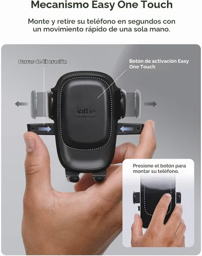 Vista 2 de iOttie Easy One Touch Advanced soporte de teléfono para coche con ventosas - Soporte universal para teléfono celular para iPhone, Google, Samsung