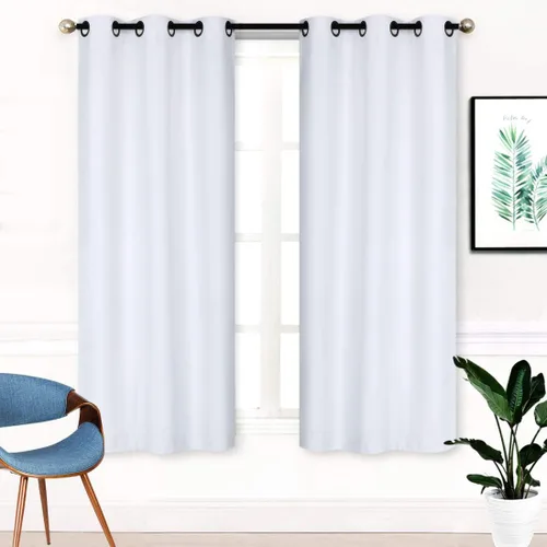 Vista 17 de Better Home Style 2 paneles de cortinas aisladas para cualquier ventana con ojales y ojales 100% opacos, color liso, 2 paneles de 36 pulgadas