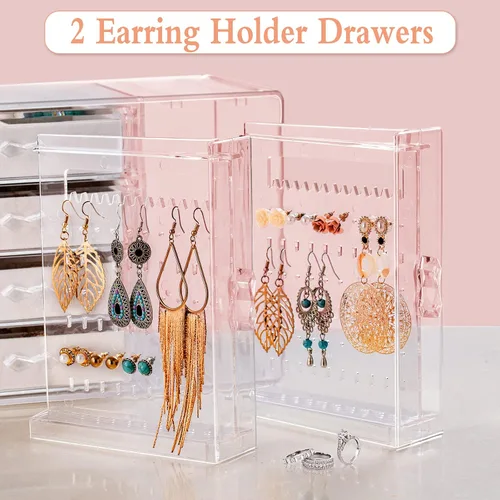 Vista 6 de Caja organizadora de joyas de acrílico y soporte de joyería para collar